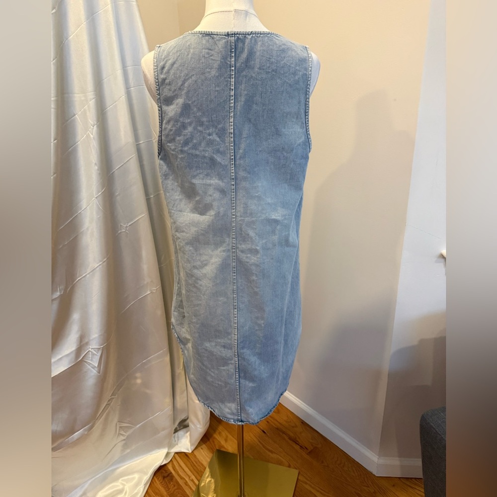 Cupshe Light Blue Sleeveless Denim Shift Dress - Picture 3 of 4